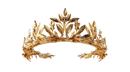 Gold laurel crown on transparent background