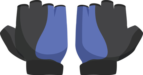 Blue and black fingerless gloves isolated on a white background