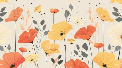 Fototapeta premium Flowers Wallpaper Background - Design Packaging Simple, Design Fashion Generative AI