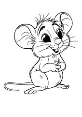 mouse smile vector contour