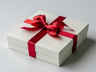 Obraz premium Elegant Gift Box with Red Ribbon