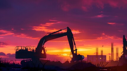 Construction at Sunset