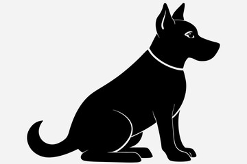 black dog silhouette, Dog vector illustration, dog head silhouette, Dog silhouette isolated vector Illustration, png, Dog icon
