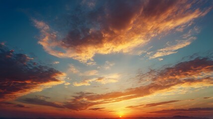 Fototapeta premium sunset sky with clouds, ai generated