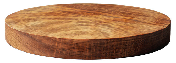 Round wooden platform base for trophy display, cut out - stock png.