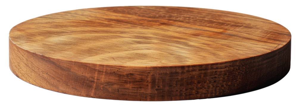 Round wooden platform base for trophy display, cut out - stock png.