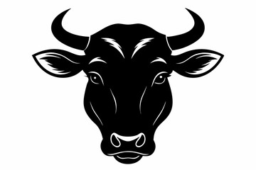 black and white cow silhouette, Cow vector illustration, cow head silhouette, cow silhouette isolated vector Illustration, png, cow icon