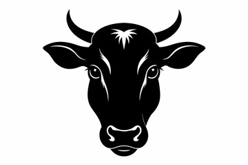 black and white cow silhouette, Cow vector illustration, cow head silhouette, cow silhouette isolated vector Illustration, png, cow icon