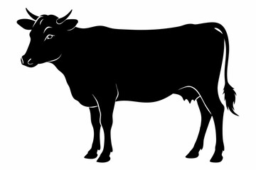 black and white cow silhouette, Cow vector illustration, cow head silhouette, cow silhouette isolated vector Illustration, png, cow icon