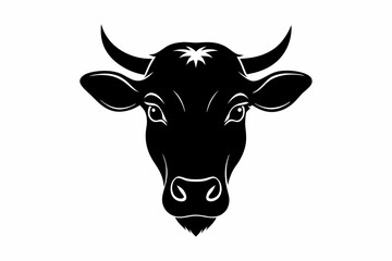 black and white cow silhouette, Cow vector illustration, cow head silhouette, cow silhouette isolated vector Illustration, png, cow icon
