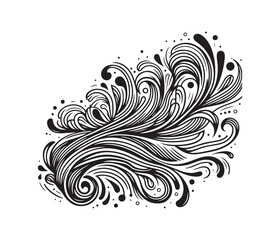 Fototapeta premium Organic Flowing Lines vector art graphic resources silhouette vector style, white background