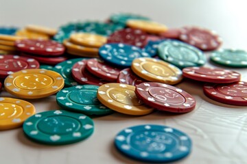 Vibrant Casino Chips: A Colorful Collection of Gaming Tokens