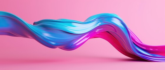 3D brushstroke swirl, vibrant paint ribbon with abstract fluid wave,