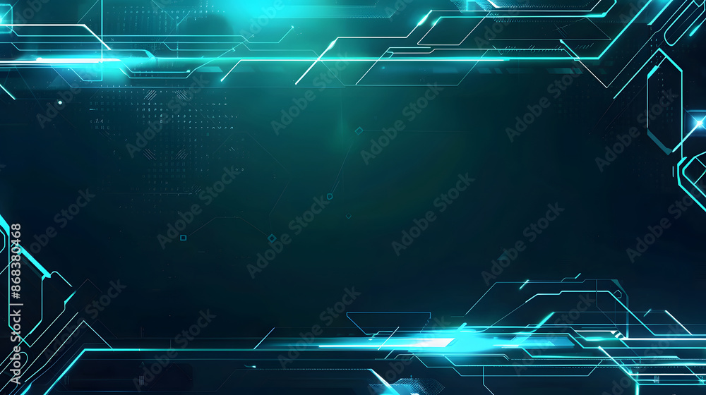Poster abstract geometrical cyber tech metaverse digital web 3 horizontal dark banner design template blank