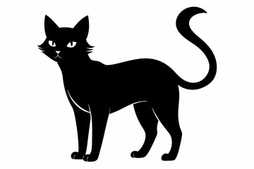 black and white cat silhouette, Cat vector illustration, cat head silhouette, animal silhouette isolated vector Illustration, png,  Cat icon