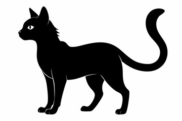 black and white cat silhouette, Cat vector illustration, cat head silhouette, animal silhouette isolated vector Illustration, png,  Cat icon