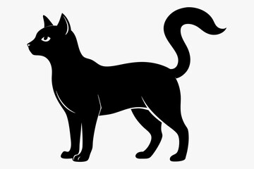 black and white cat silhouette, Cat vector illustration, cat head silhouette, animal silhouette isolated vector Illustration, png,  Cat icon