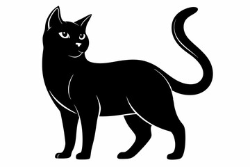 black and white cat silhouette, Cat vector illustration, cat head silhouette, animal silhouette isolated vector Illustration, png,  Cat icon