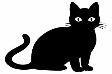 black and white cat silhouette, Cat vector illustration, cat head silhouette, animal silhouette isolated vector Illustration, png,  Cat icon
