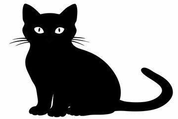 black and white cat silhouette, Cat vector illustration, cat head silhouette, animal silhouette isolated vector Illustration, png,  Cat icon