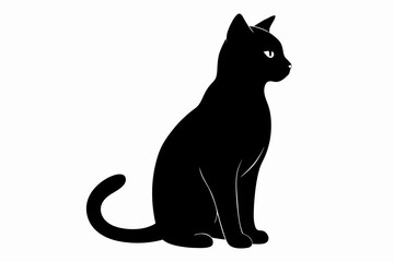 black and white cat silhouette, Cat vector illustration, cat head silhouette, animal silhouette isolated vector Illustration, png,  Cat icon