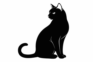 black and white cat silhouette, Cat vector illustration, cat head silhouette, animal silhouette isolated vector Illustration, png,  Cat icon