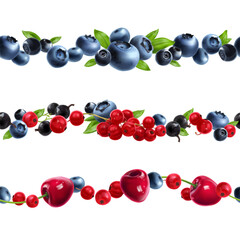 Berry lines seamless pattern horizontal realistic
