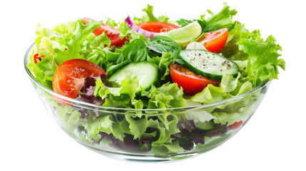 Fresh salad on transparent background