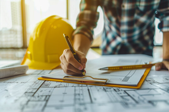 Architects and Engineers discussing construction plans. 