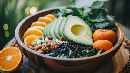 Tranquil scene  nutrient rich meal encouraging mindful eating for healthier living