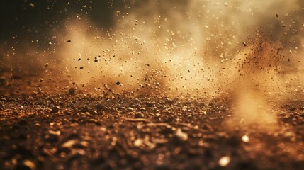 Dusty Blur: Close-up of Dirt and Sand in Motion