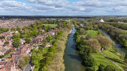 Bedford town  River Great Ouse UK drone,aerial © Air Video UK 