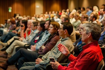 Professional Conference Audience: Engaged Business People Listening to Speaker