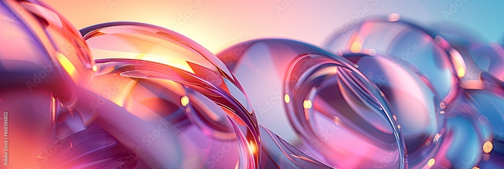 Poster Abstract Interlocking Rings and Polygons With Gradient Backdrop