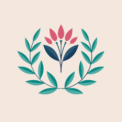        Flower logo vector art illustration.

