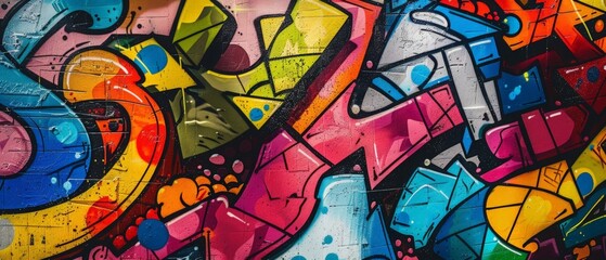 Obraz premium Vibrant Graffiti Wall with Colorful Abstract Design