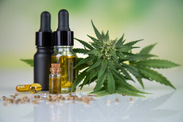 Cannabis oil and hemp oil bottle