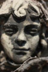 A blurry dreamy view of a decorative detail of the building