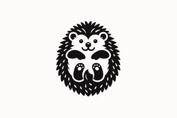 Cute hedgehog. Logo, icon, sign