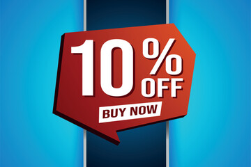 10% ten percent off buy now poster banner graphic design icon logo sign symbol social media website coupon

