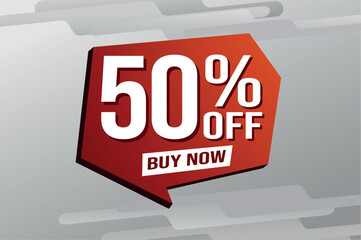 50% fifty percent off buy now poster banner graphic design icon logo sign symbol social media website coupon

