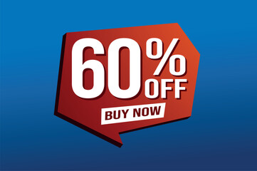 60% sixty percent off buy now poster banner graphic design icon logo sign symbol social media website coupon

