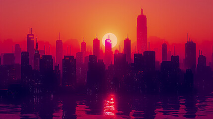 Fototapeta premium Abstract background - City alive at night. Neon metropolis.