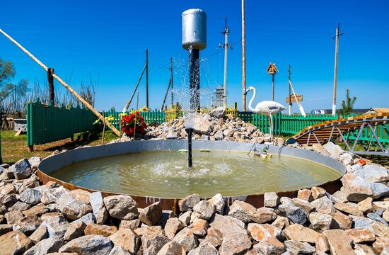 Vivid fountain at a community park