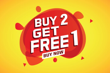 buy 2 get free 1 buy now poster banner graphic design icon logo sign symbol social media website coupon

