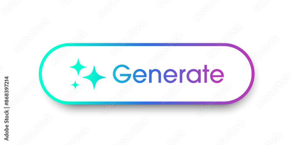Fototapete Generate AI button. Buttons with Generate AI symbols. Flat design style for Apps, Websites, Interfaces, and mobile apps. Artificial intelligence technology. Vector illustration.