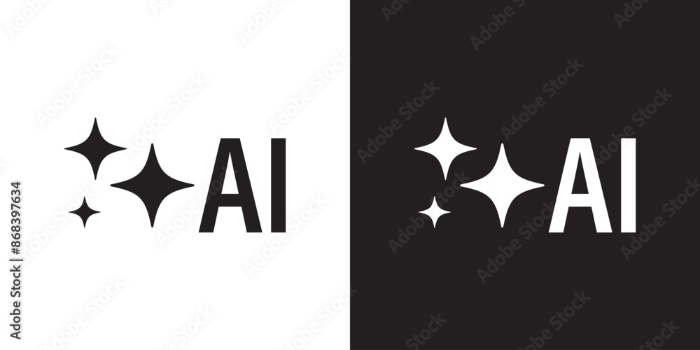 Poster Generate AI icon. Artificial intelligence and Machine learning technology concept. AI enters by command prompt to generate ideas. Chat with AI. Icon element for app and web. Vector illustration.
