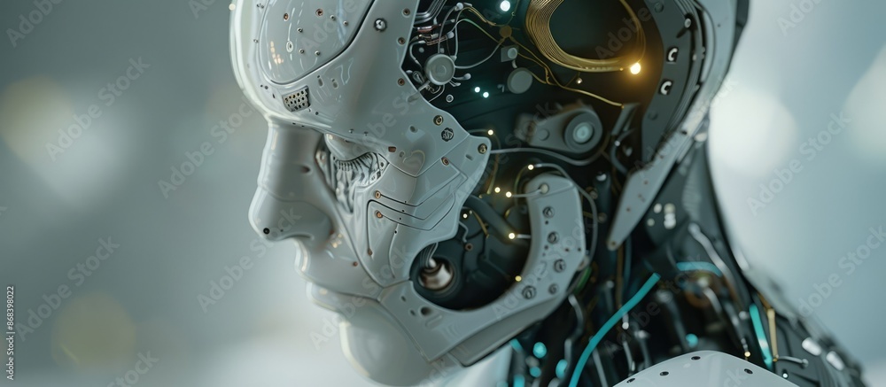 Poster in a stateoftheart lab, experts meticulously analyze an advanced robotic arm for its performance and