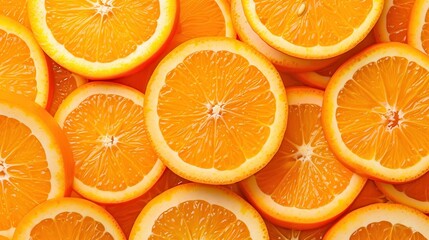 A vibrant and fresh display of orange slices, showcasing the juicy, bright, and refreshing nature of citrus fruits.