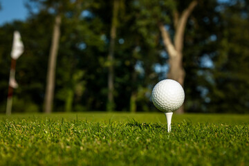 Golf ball on the golf course